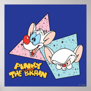 Pinky en Brain   Retro-tekenafbeeldingen Poster