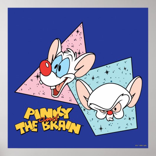 Pinky en Brain | Retro-tekenafbeeldingen Poster (Voorkant)