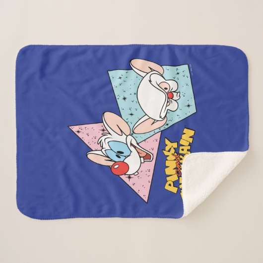 Pinky en Brain | Retro-tekenafbeeldingen Sherpa Deken (Voorkant (horizontaal))