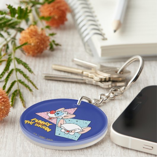 Pinky en Brain | Retro-tekenafbeeldingen Sleutelhanger (Voorkant Rechts)
