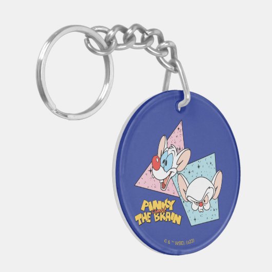 Pinky en Brain | Retro-tekenafbeeldingen Sleutelhanger (Voorkant Links)