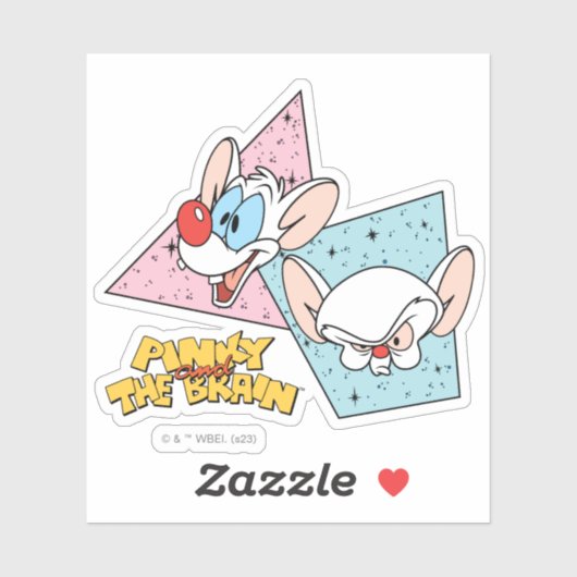 Pinky en Brain | Retro-tekenafbeeldingen Sticker (Vel)