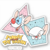Pinky en Brain | Retro-tekenafbeeldingen Sticker (Voorkant)