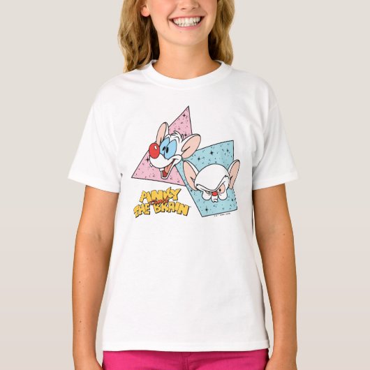 Pinky en Brain | Retro-tekenafbeeldingen T-shirt (Voorkant)