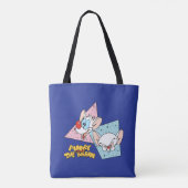 Pinky en Brain | Retro-tekenafbeeldingen Tote Bag (Achterkant)