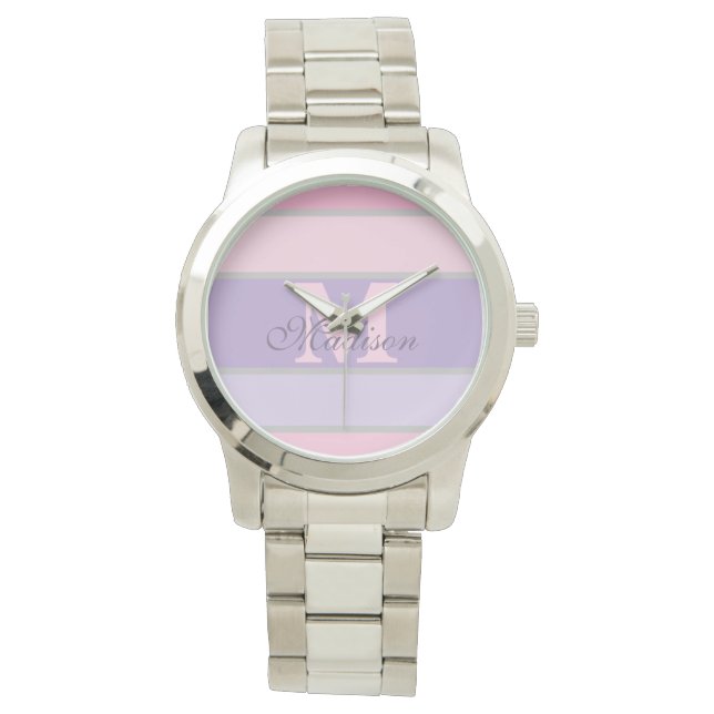 Pinky en paarse pastel horloge (Voorkant)