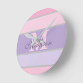 Pinky en paarse pastel ronde klok (Hoek)