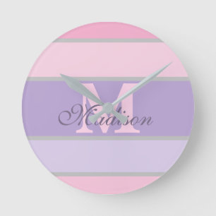 Pinky en paarse pastel ronde klok