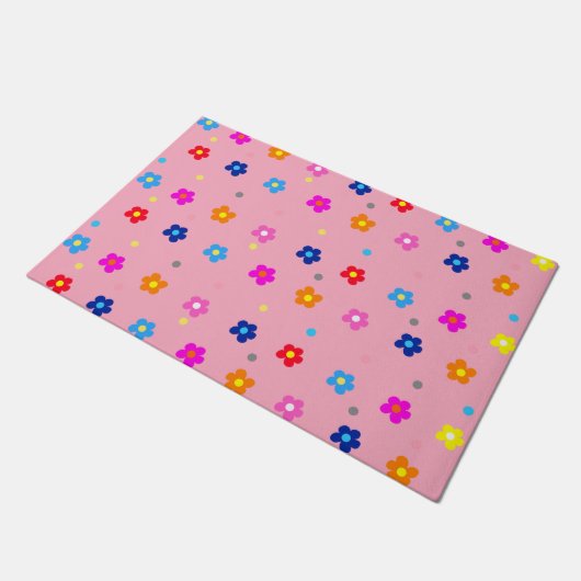 Pinky Flower Power Deurmat (Schuin)