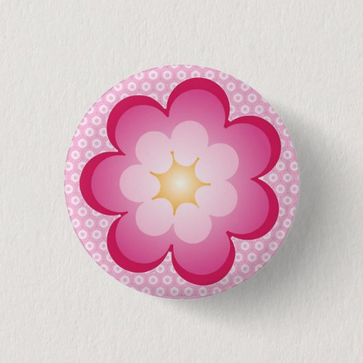 Pinky Flower Ronde Button 3,2 Cm (Voorkant)