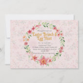 Pinky Foral Pasen Brunch Eierspel Uitnodiging (Voorkant)