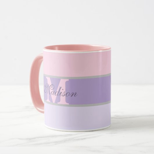 Pinky Girly Pastel gepersonaliseerd Mok (Voorkant links)