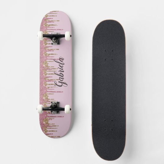Pinky Glitter Skateboard (Voorkant)
