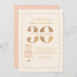 Pinky Gold 30E verjaardagstaart feest Kaart<br><div class="desc">Pinky Gold 30E verjaardagstaart feest</div>