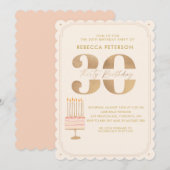 Pinky Gold 30E verjaardagstaart feest Kaart (Voorkant / Achterkant)