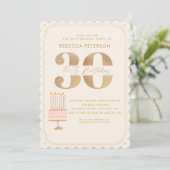 Pinky Gold 30E verjaardagstaart feest Kaart (Staand voorkant)