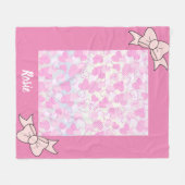 Pinky Hearts Fleece Blanket Deken (Voorkant (Horizontaal))