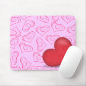 Pinky Love (semitransparant hart) Muismat (Met muis)