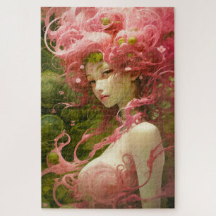 Pinky Meisje in Groene Wereld Legpuzzel