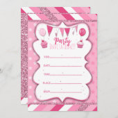 Pinky Party nodigt haar uit om met de hand te schr Kaart (Voorkant / Achterkant)