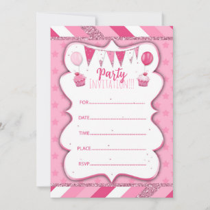 Pinky Party uitnodiging om met de hand te schrijve