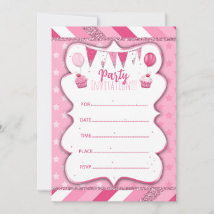 Pinky Party uitnodiging om met de hand te schrijve