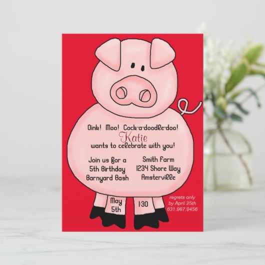 Pinky Pig - CYOC Kaart (Staand voorkant)