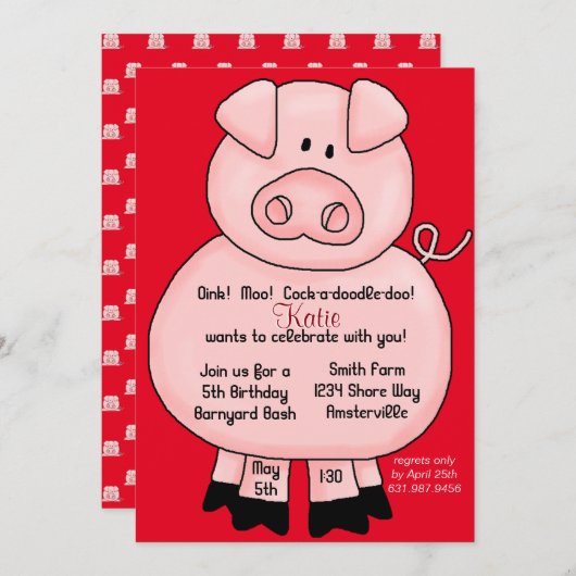 Pinky Pig - CYOC Kaart (Voorkant / Achterkant)