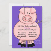 Pinky Pig Uitnodiging (Voorkant)