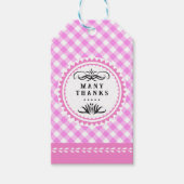 Pinky Pink Gingham Gift Label Cadeaulabel (Voorkant)