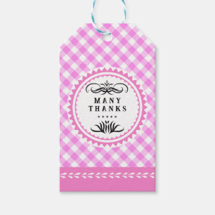 Pinky Pink Gingham Gift Label Cadeaulabel