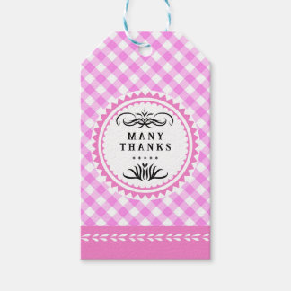 Pinky Pink Gingham Gift Label Cadeaulabel
