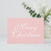 Pinky Prettig Kerstmis Roze Kaart (Staand voorkant)