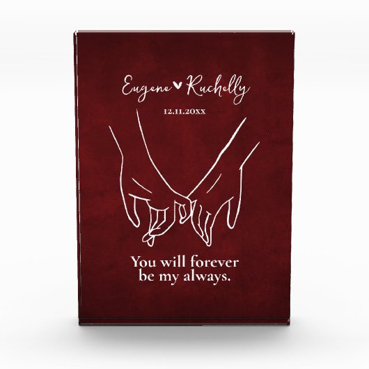 Pinky Promise Couple's Names Romantisch Fotoblok (Voorkant)