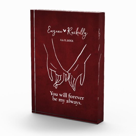 Pinky Promise Couple's Names Romantisch Fotoblok (Rechts)