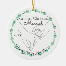 Pinky Promise eerste kerst getrouwd Keramisch Ornament
