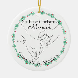 Pinky Promise eerste kerst getrouwd Keramisch Ornament