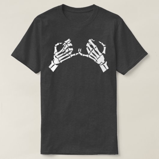 Pinky Promise Hands Skeleton Hands Love Couple Val T-shirt (Design voorkant)