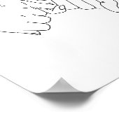 Pinky Promise Line Art met Leaves Poster (Hoek)