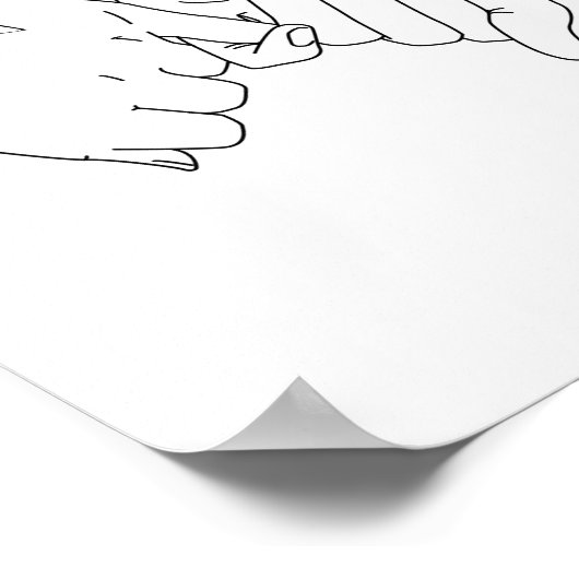 Pinky Promise Line Art met Leaves Poster (Hoek)