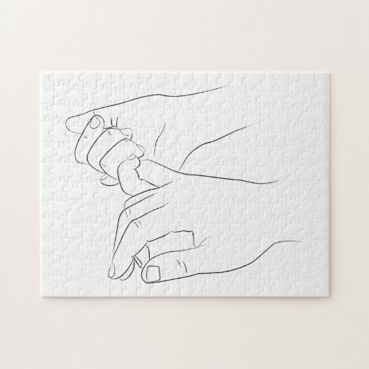 Pinky Promise Minimale Lijn Kunst Cute Simple Tren Legpuzzel (Horizontaal)