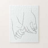 Pinky Promise Minimale Lijn Kunst Cute Simple Tren Legpuzzel (Verticaal)