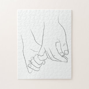 Pinky Promise Minimale Lijn Kunst Cute Simple Tren Legpuzzel