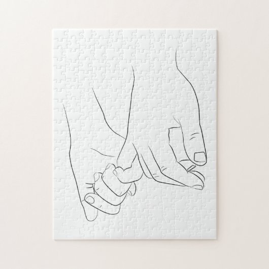 Pinky Promise Minimale Lijn Kunst Cute Simple Tren Legpuzzel (Verticaal)