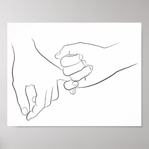 Pinky Promise Minimale Lijn Kunst Cute Simple Tren Poster