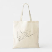 Pinky Promise Minimale Lijn Kunst Cute Simple Tren Tote Bag (Achterkant)