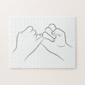 Pinky Promise Minimale Lijn Kunst vormt Eenvoudig Legpuzzel (Horizontaal)