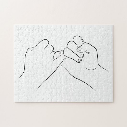 Pinky Promise Minimale Lijn Kunst vormt Eenvoudig Legpuzzel (Horizontaal)