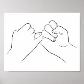 Pinky Promise Minimale Lijn Kunst vormt Eenvoudig  Poster (Voorkant)
