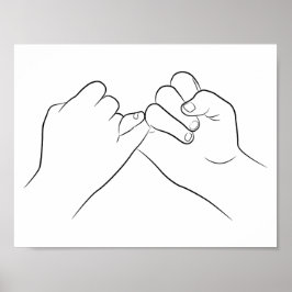 Pinky Promise Minimale Lijn Kunst vormt Eenvoudig Poster